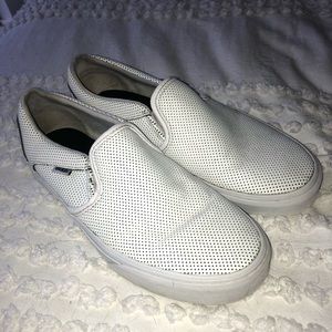 White perforated leather slip-on vans